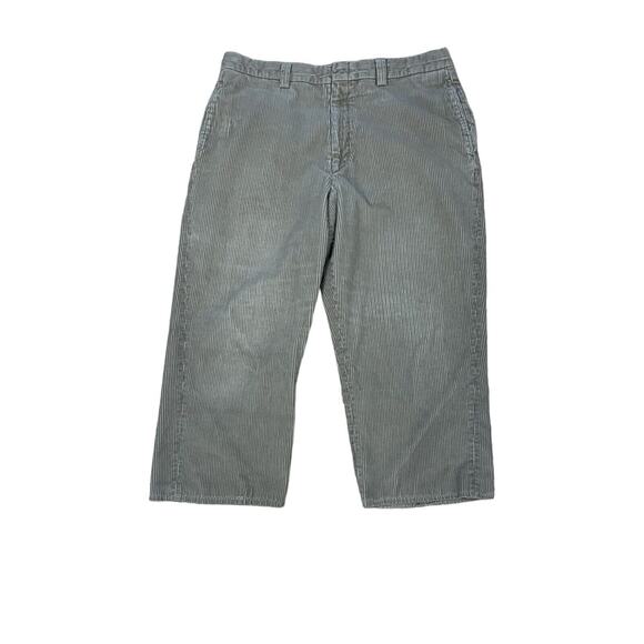 LL Bean Capri Corduroy Women’s Pants Waist 35” Inseam 21.5” High Rise Beige - Picture 1 of 13